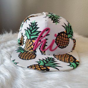 White/Pink Snapback Hat